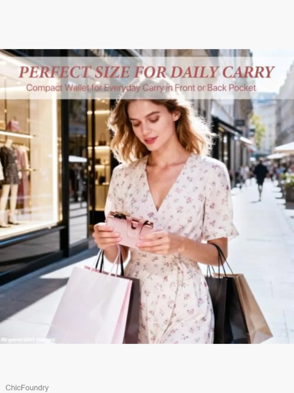 RFID Leather Pop Up Card Wallet Slim Mini Zipper Coin Pocket